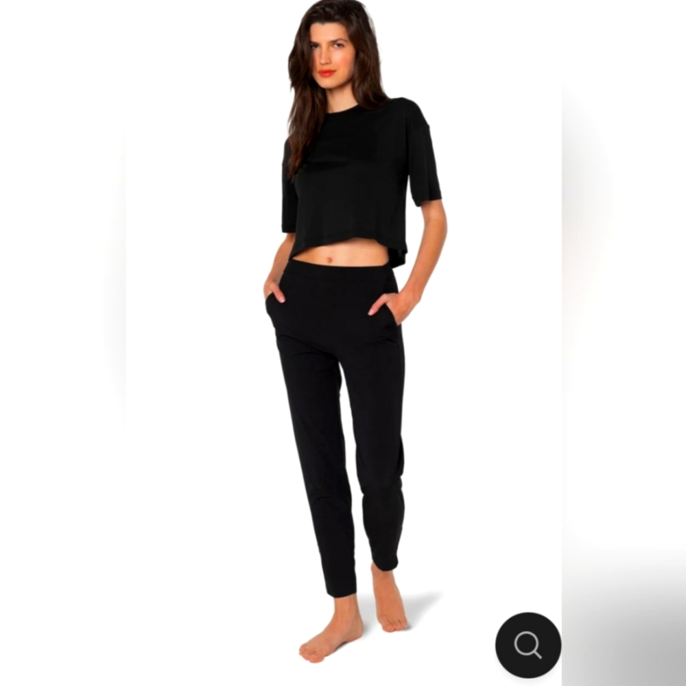 Kyodan Outdoors Black knit ankle Pants Women's M Athletic Ponte Athleisure 8 10
